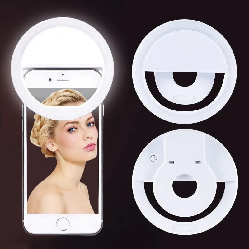 Photography Lighting Game - حلقة سيلفي ليد قابلة لإعادة الشحن
