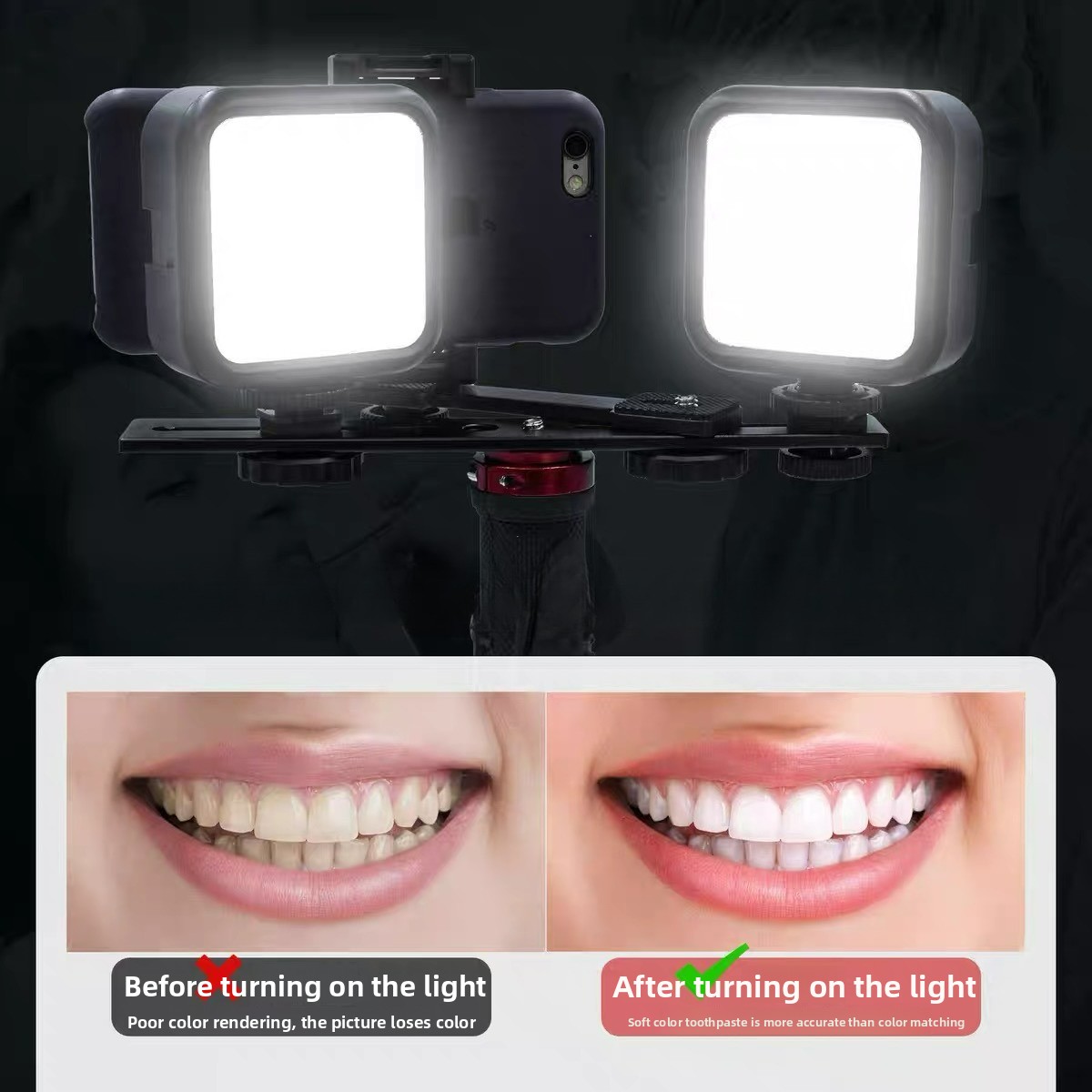 Photography Mobile Lighting - ضوء تصوير الأسنان مع بلوتوث، إضاءة