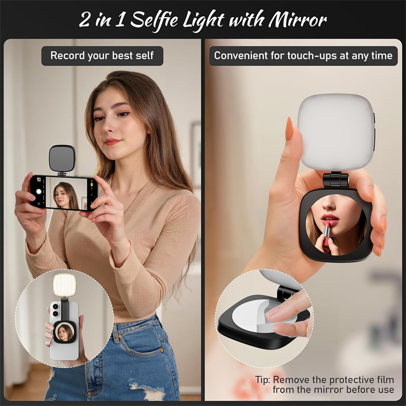 2 في 1 ضوء سيلفي للهاتف المغنا - مراجعة Photography Lighting Brands وسعره